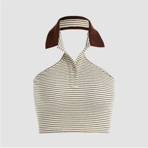 RETRO STRIPED HALTER TOP